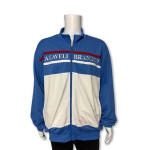Makaveli Branded Vintage Tupac Jacket‎ Retro Hip Hop Blue White Streetwear  XXL